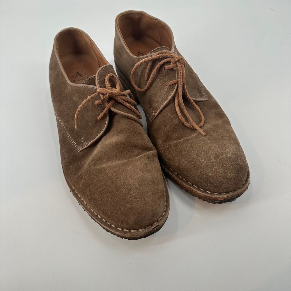Aquatalia Tan Suede Oxford‎ Lace Up Mens Shozes US 9.5 Brown Portugal